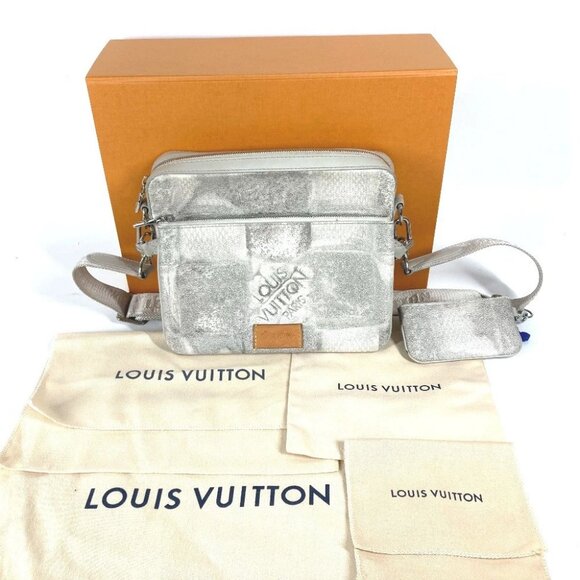 LOUIS VUITTON N50068 Damier Salt Trio Messenger Bag Crossbody Shoulder Bag gray - Picture 7 of 14